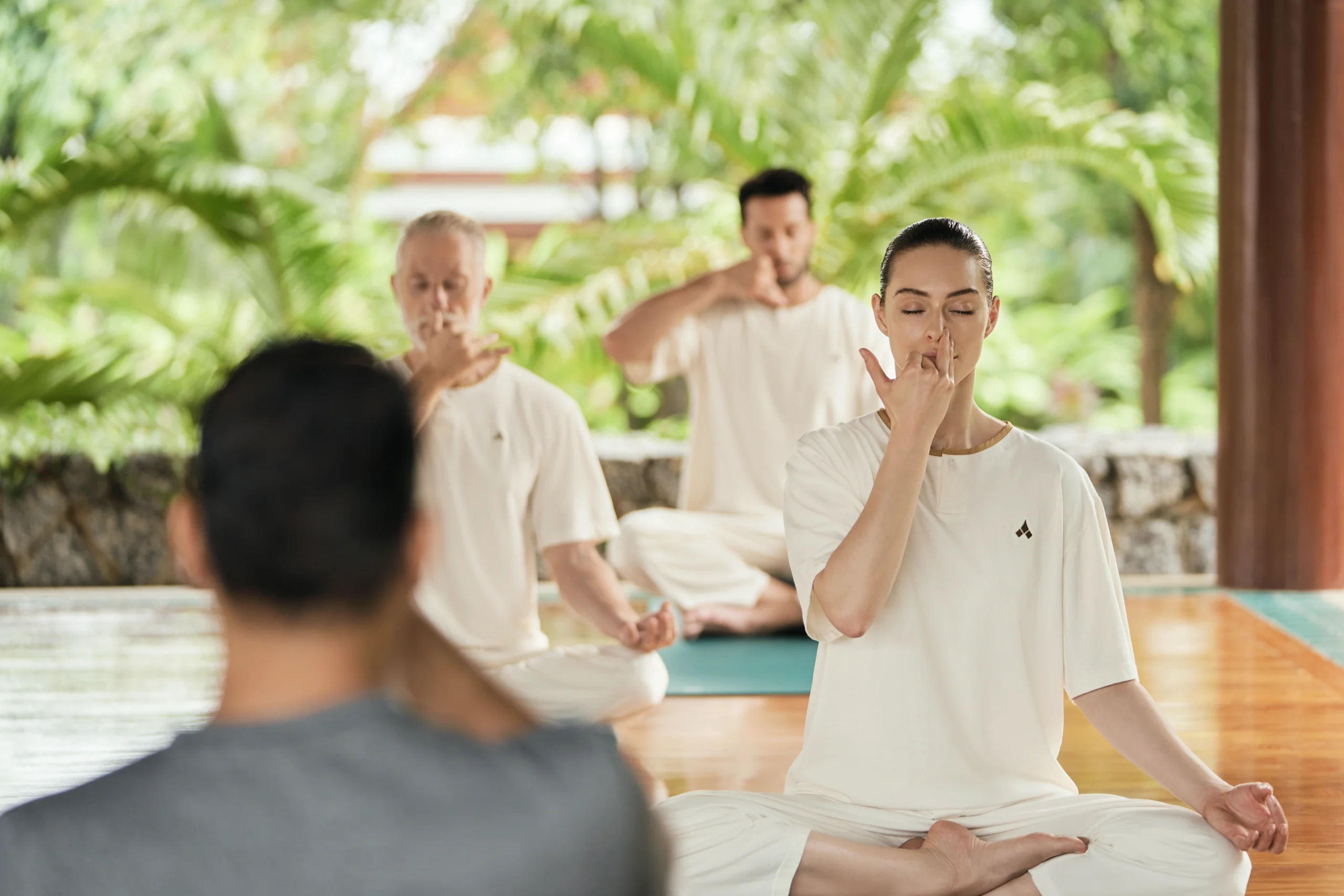 Yoga by the water in Rishikesh